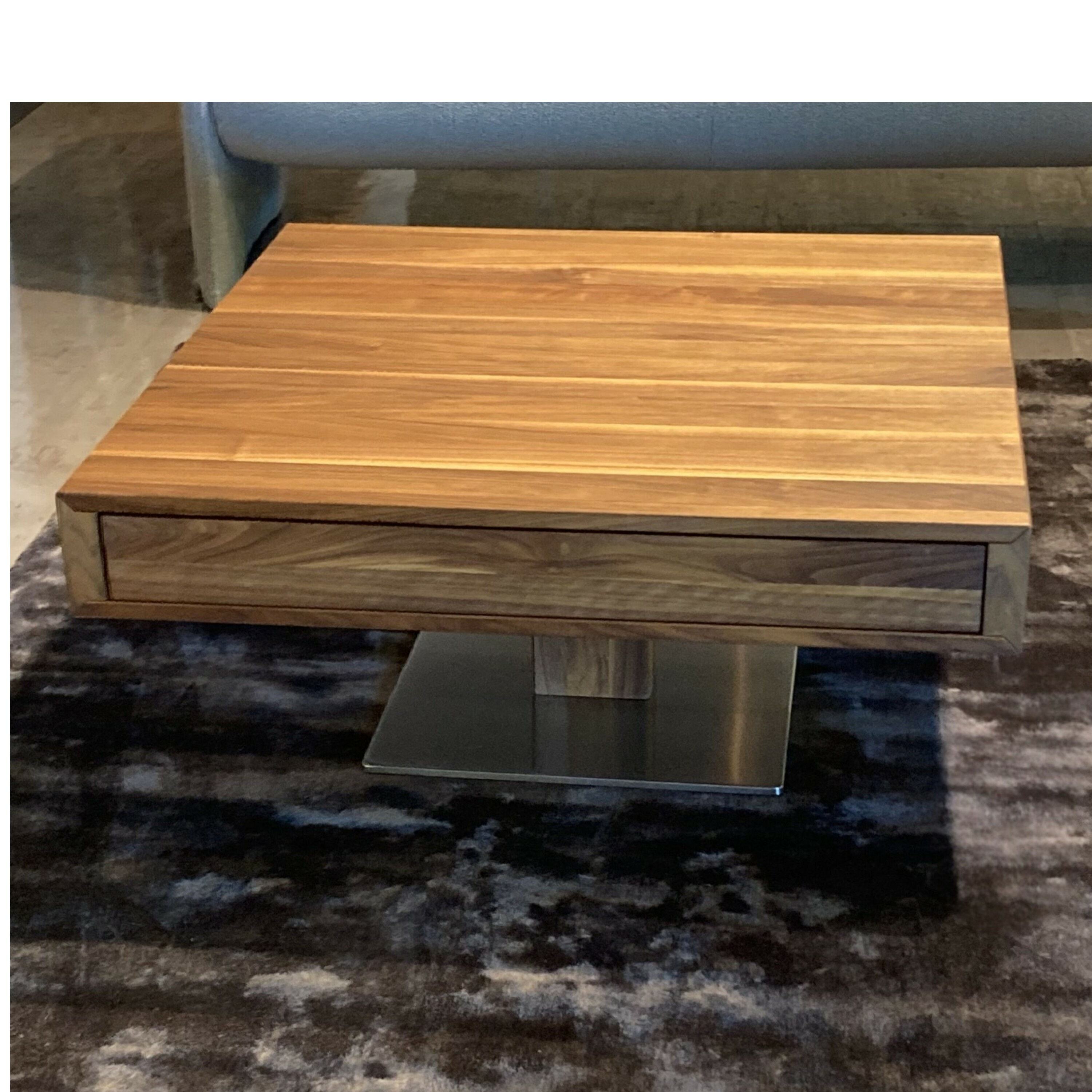 Team 7 - Couchtisch Lift CTLIH 0909 Nussbaum Naturöl Gestell Edelstahl Finish - 6