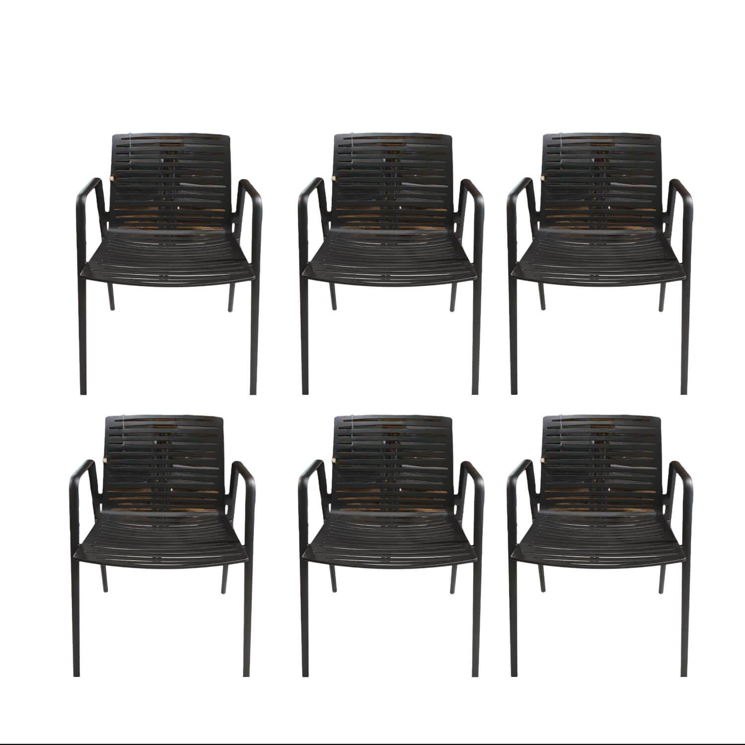 6er-Set Stuhl Zebra Metallgrau 09