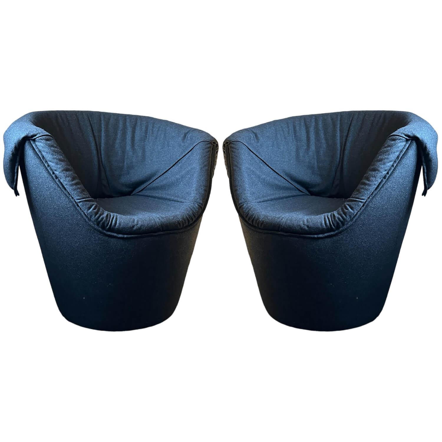 Werther - 2er-Set Sessel Zipfel Stoff 2250 Grau - 1