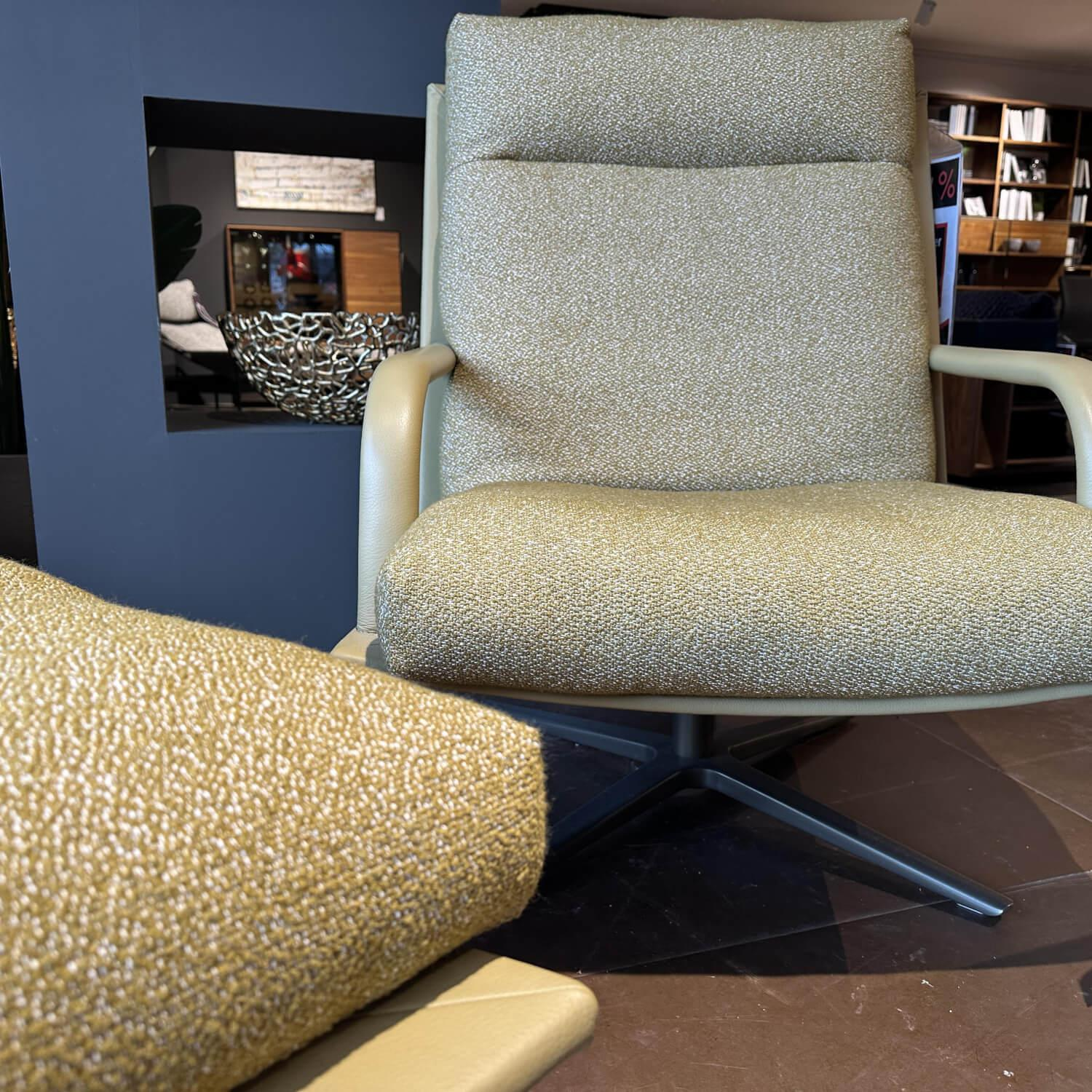 Leolux - Sessel Kudo Two R24 150 Stoff Mondo Oro Grün Gestell Leder Ceras Camel Beige Gelb Fuß Epoxy E2500 Taupe Silk Grau Mit Hocker - 3