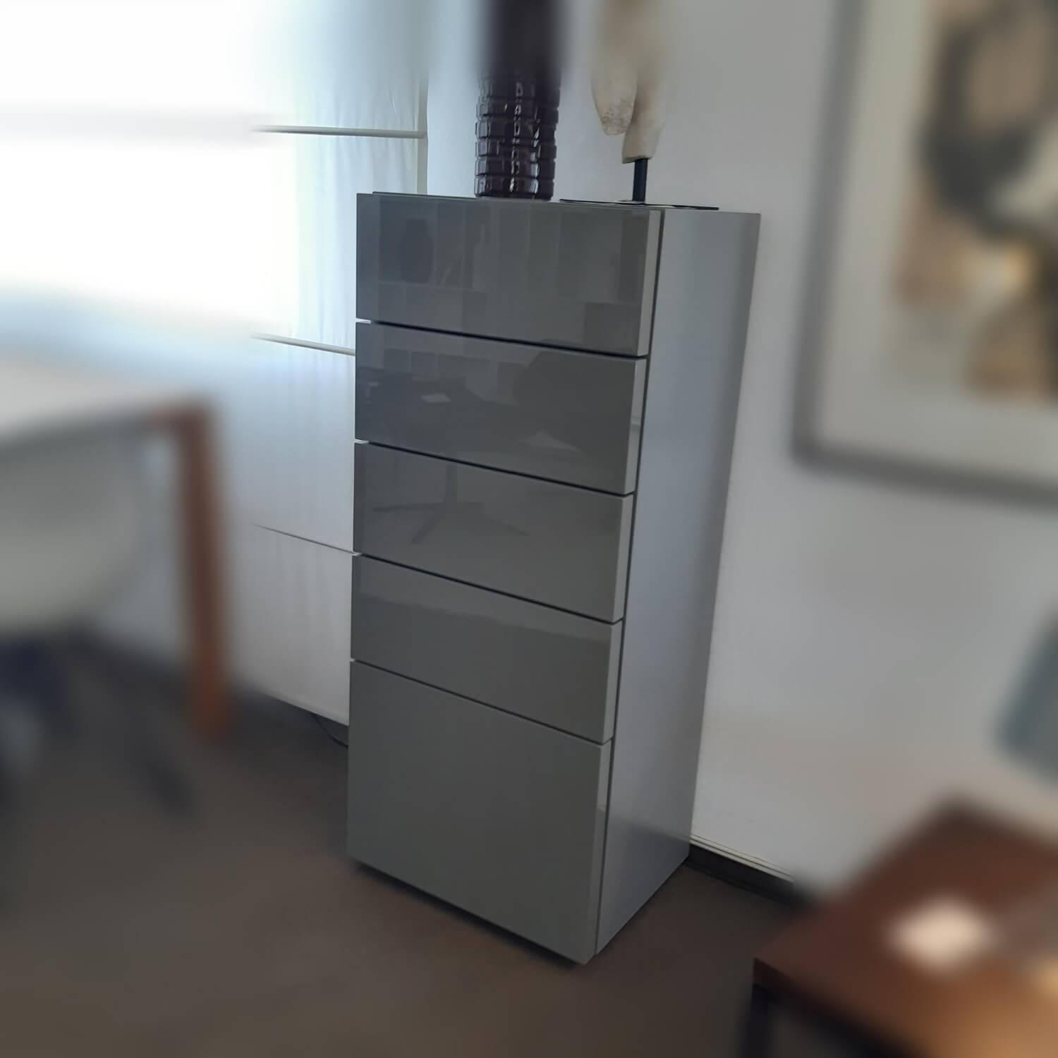 Kettnaker - Highboard Mio Lack Matt Asphalt Fronten Lack Hochglänzend Asphalt - 1