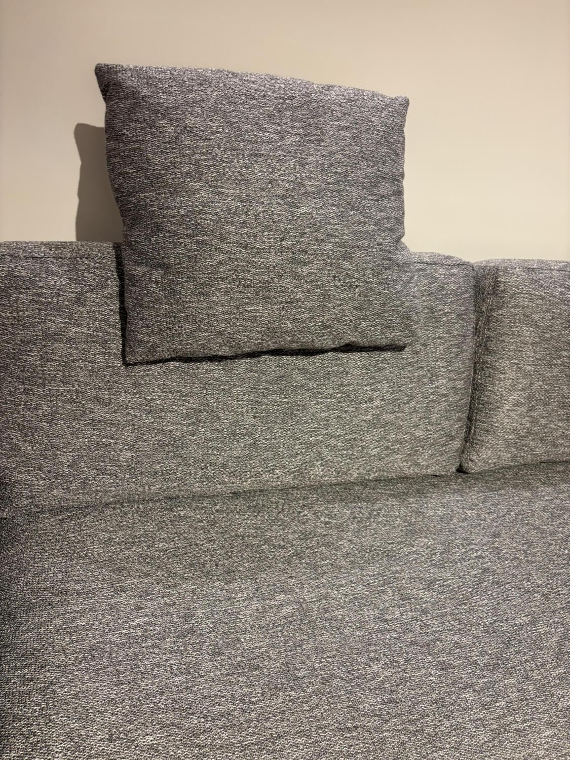 Bielefelder Werkstätten - Sofa Inspiration Stoff Boston 1801 181 Grau Meliert mit 2 Kissen - 2