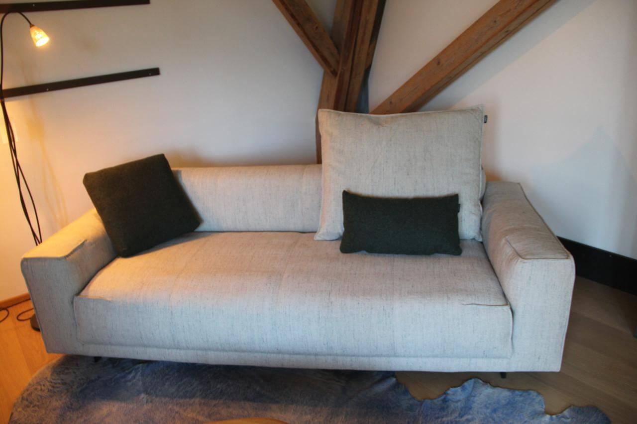 freistil Rolf Benz - Sofa 136 223 Stoff 5030 Hell Grauweiß Füße Stahl Schwarz Pulverbeschichtet Inklusive 3 Kissen - 2