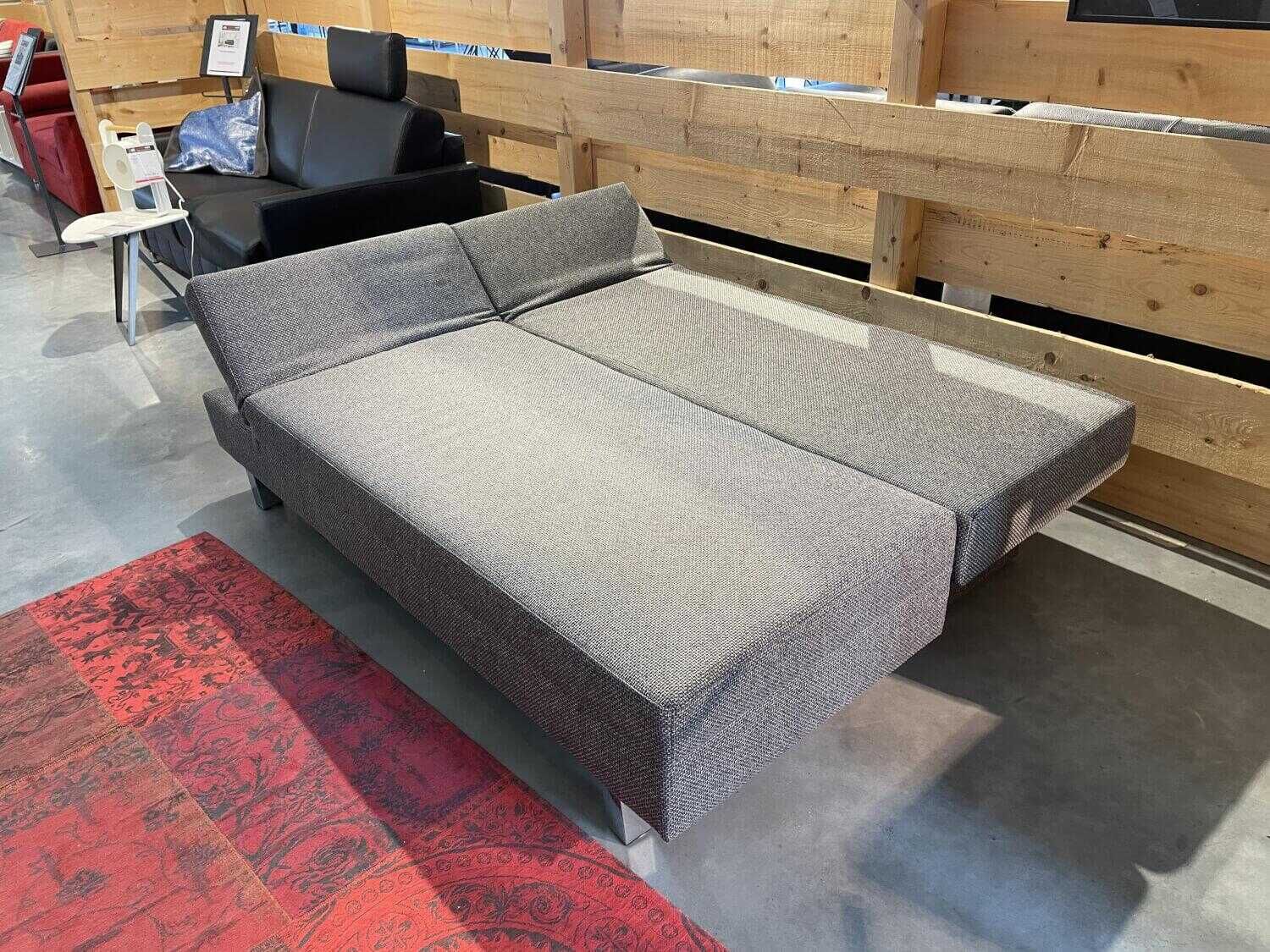 Restyl - Querschläfer Sofa Tino B.  Stoff S1:55-6175 Grau Fuß Chrom - 7