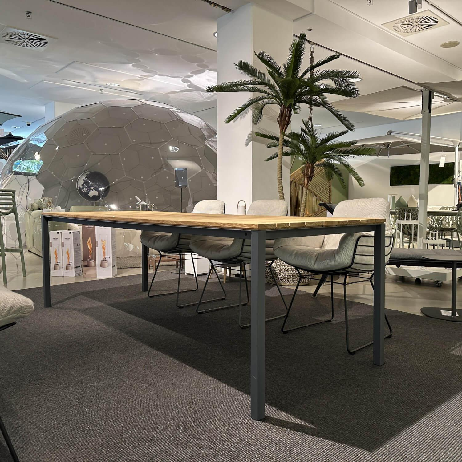 Janua - Outdoortisch S600 Platte Akazie Gestell Schiefergrau Schwarz Pulverbeschichtet - 9