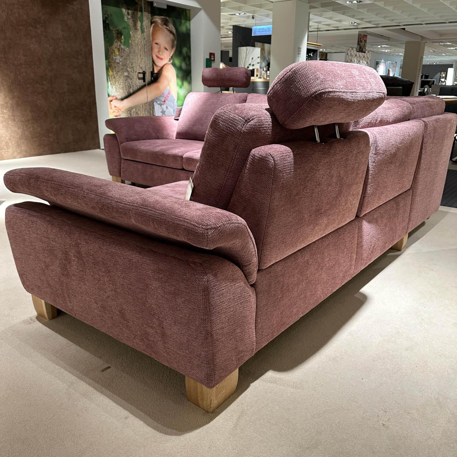 Systempolster - Ecksofa PP-LA21008 Stoff Famosa Wine Violett Gestell Holz Inklusive Kopfstütze Kissen - 5