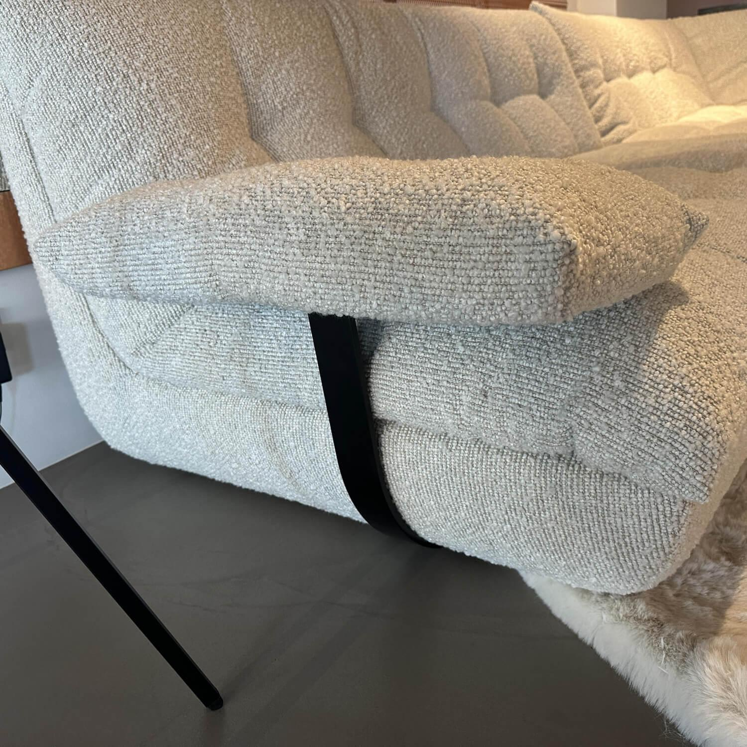IP Design - Sofa Soulmate Stoff Zoey 171 Creme Beige Gestell Massivholz Füße Kunststoff Schwarz - 5