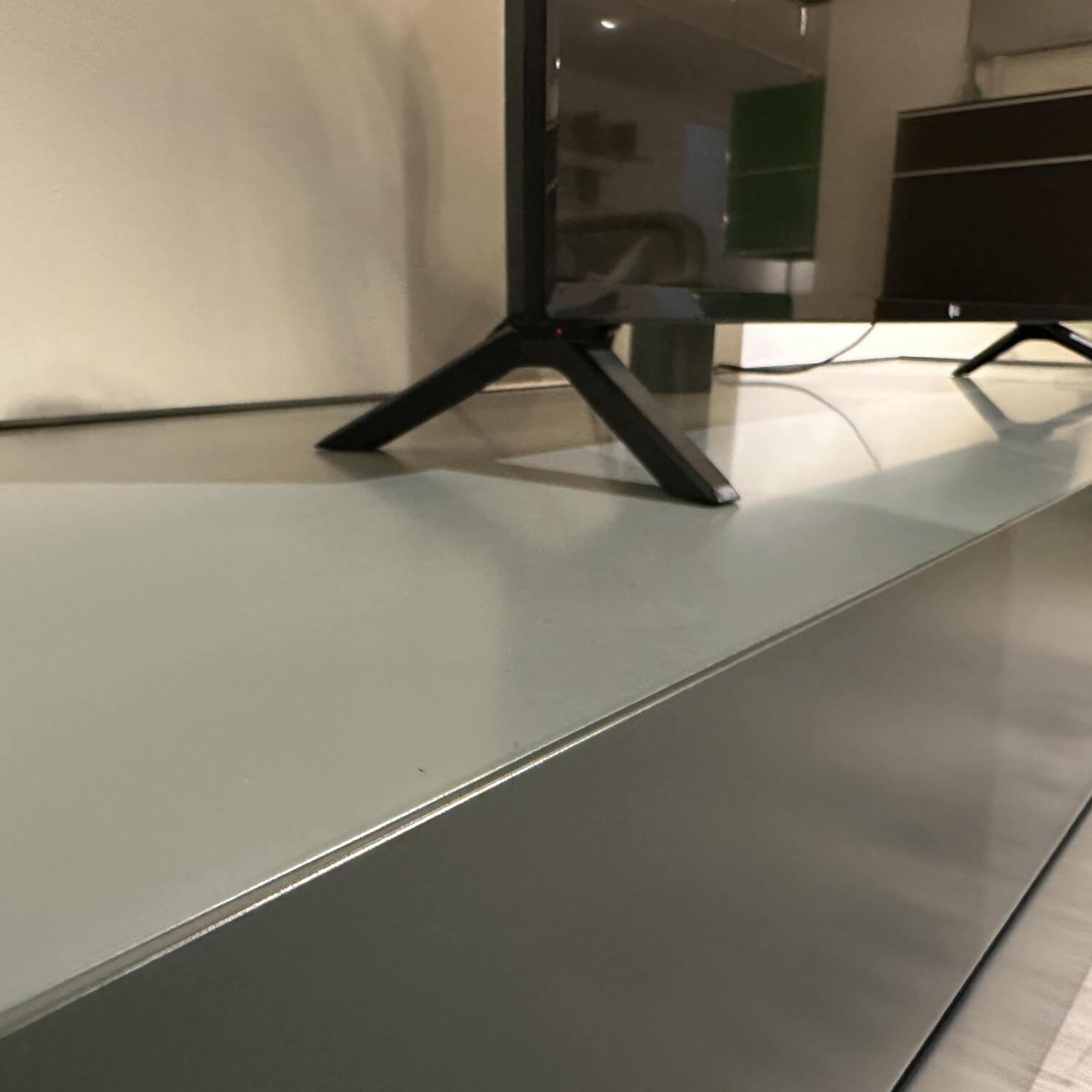 Interlübke - Sideboard Mit TV Drehsäule Cube Bold MDF Bahia Grün Grau Lackiert Griffmulden Laguna Grau Grün Lackiert Ohne Fernseher - 3