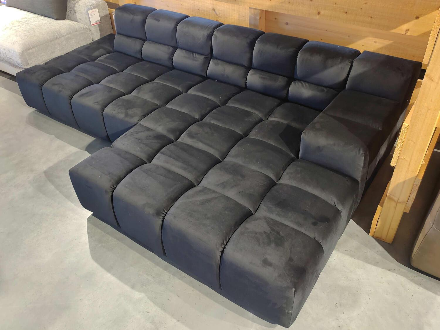 Designwerk - Ecksofa Temple Stoff G056 Jolie Black Füße Metall Schwarz Mit Sitztiefenverstellung - 5