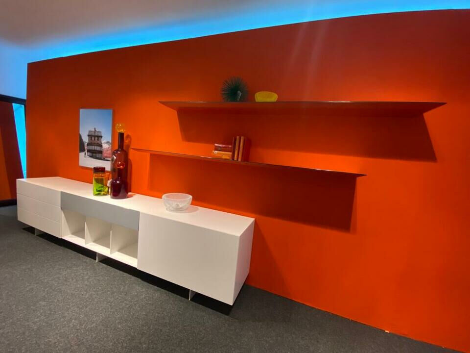 Kettnaker - Wandkombination Alea Solo Lack Weiß Matt Und Blutorange - 4