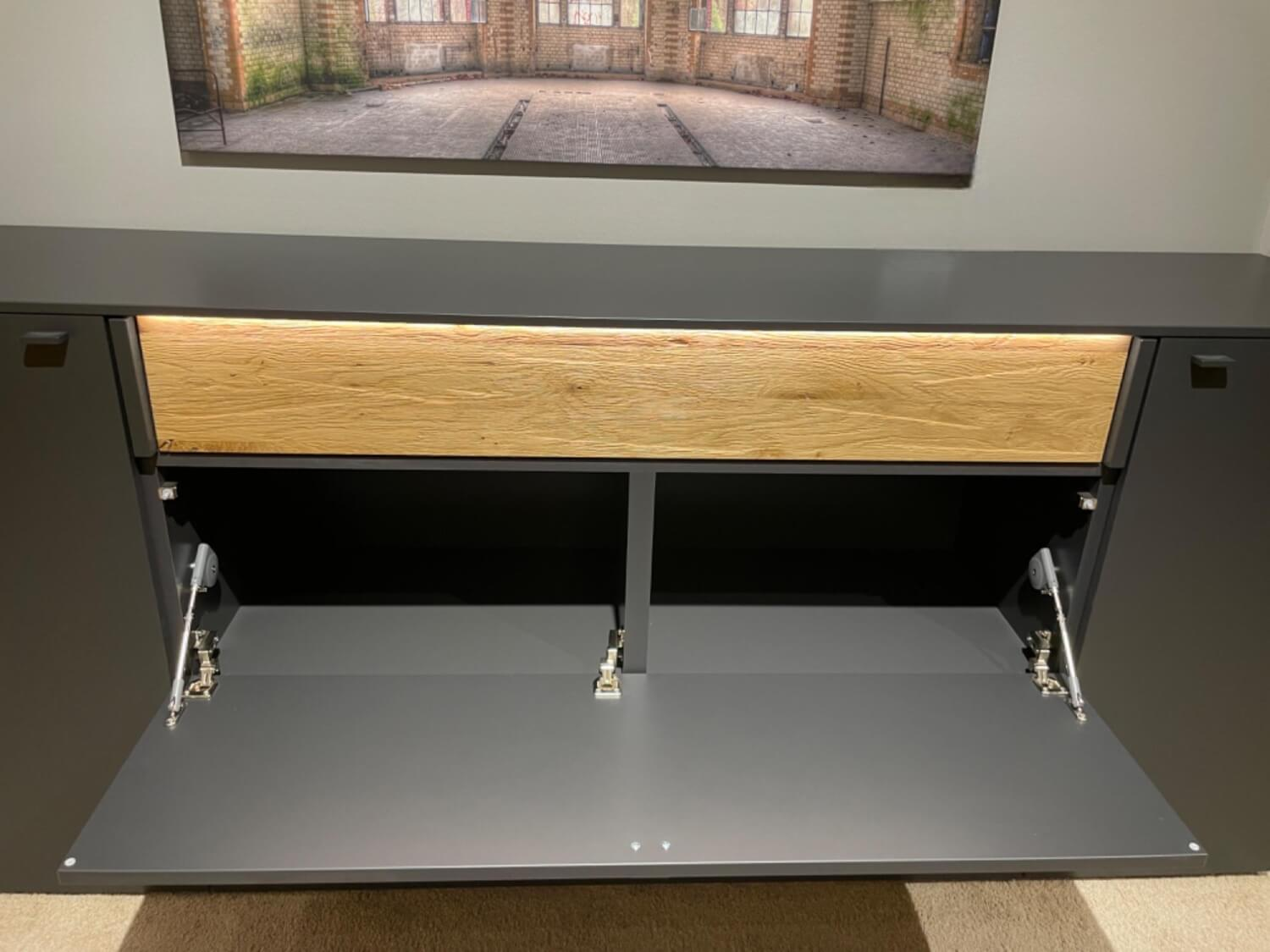 Venjakob - Sideboard 7243 3893 Lumea Lack Anthrazit Matt Und Eiche Gebürstet Mit LED Beleuchtung - 9