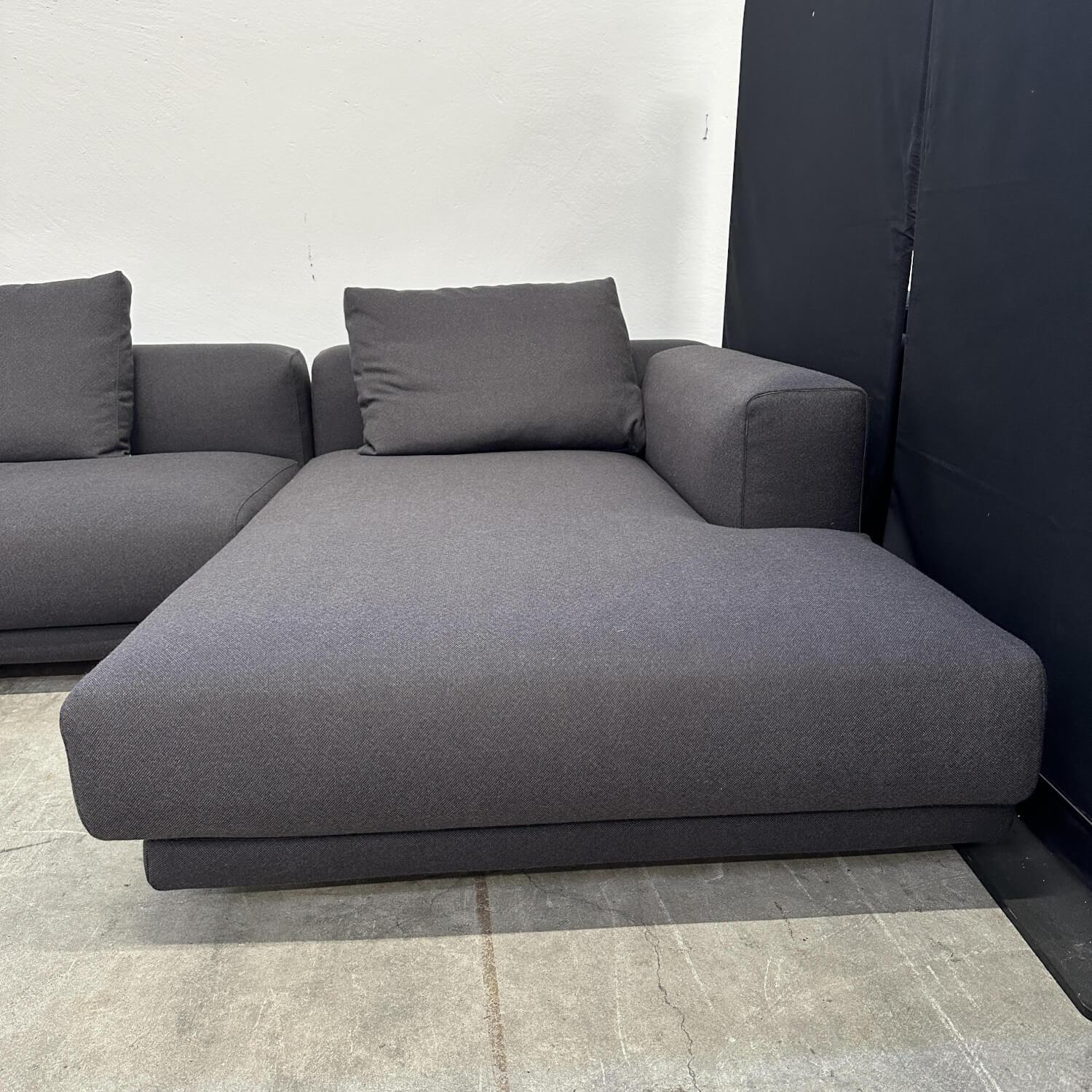 COR - Ecksofa Moss Stoff 9712 Schwarzbraun Paspel 38 Braun Füße Verchromt - 8