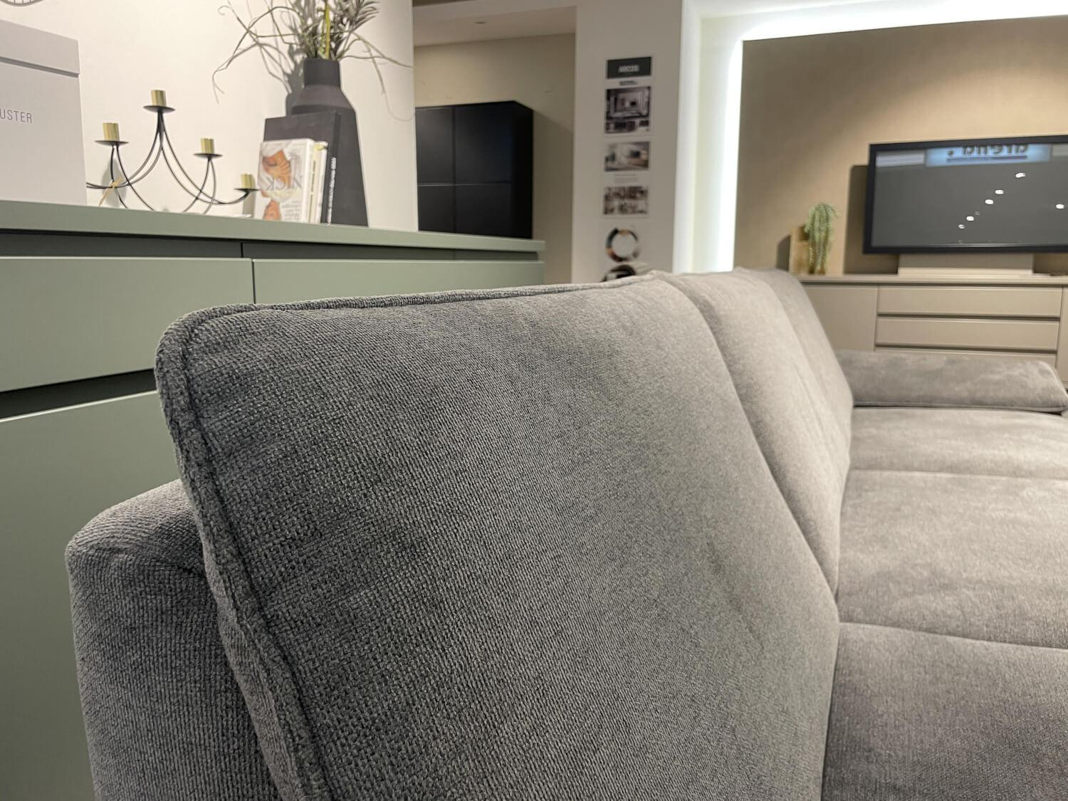 Musterring - Ecksofa MR 270 R Stoff Cyber Grey Grau Metallfuß Verchromt Inklusive Hocker - 12