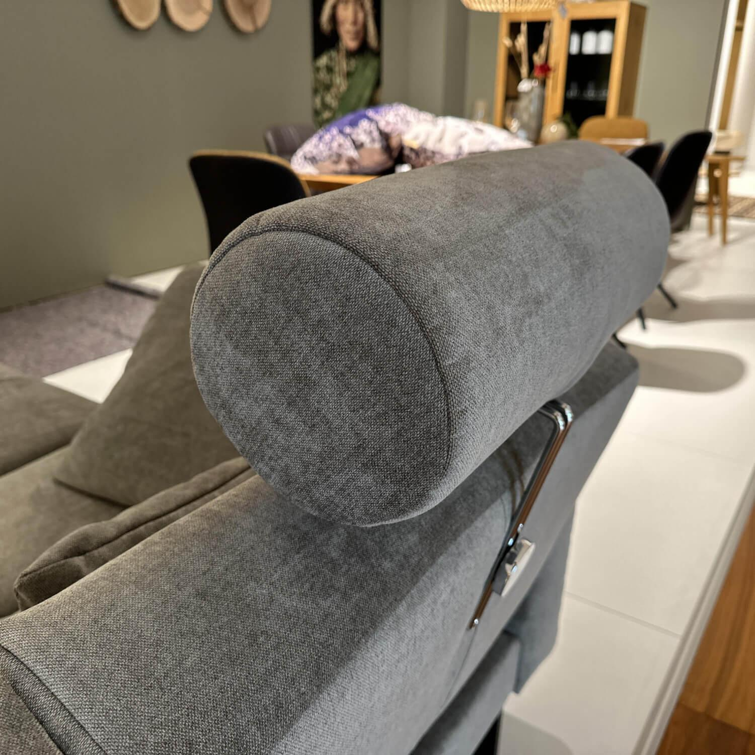 Brühl - Sofa Four Two Stoff 2813 0021 Greige Grau Beige Metallkufen Und Rollen Schwarz - 7