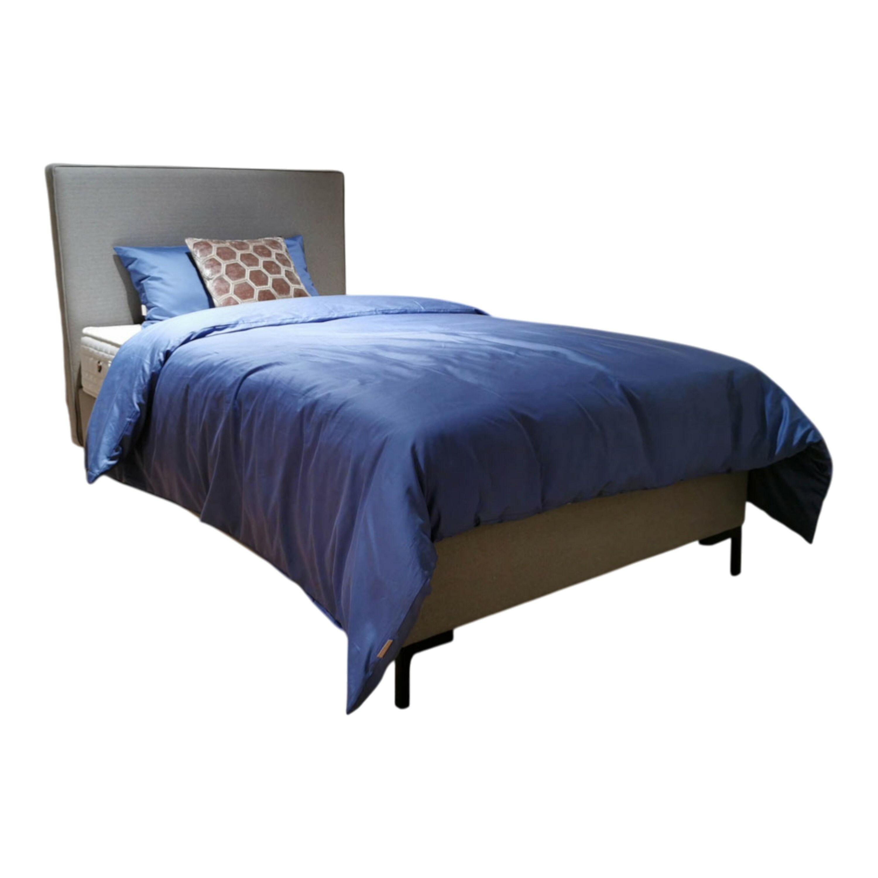 Treca Interiors - Boxspringbett Motorisiert Modern Stoff Sherlock Sel Grau Füße Schwarz mit Matratze - 1