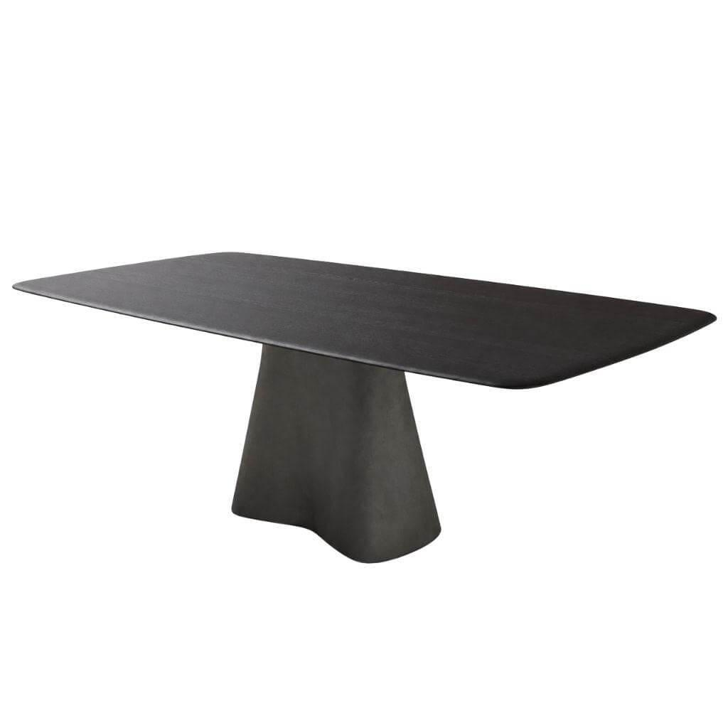 Walter Knoll - Esstisch Temno 5902 220x110 Eiche Massiv Geflammt Gestell Betonhohlkörper Inkl. Kunststoffgleiter - 1