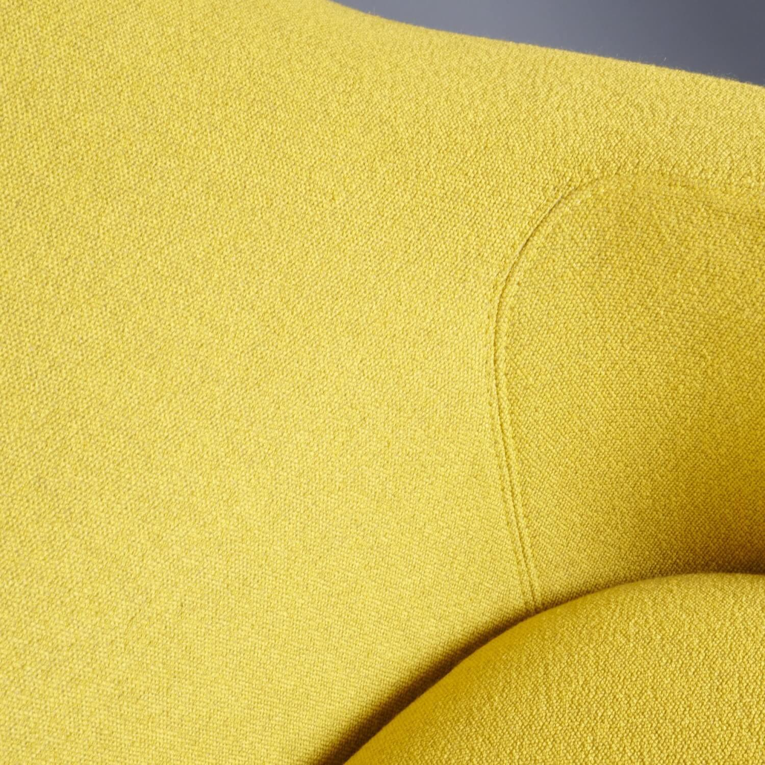 Sessel Repos Und Hocker Panchina Bezug Dumet Gelb Melange Aluminium Gestell Poliert Füße Mit Filzgleitern