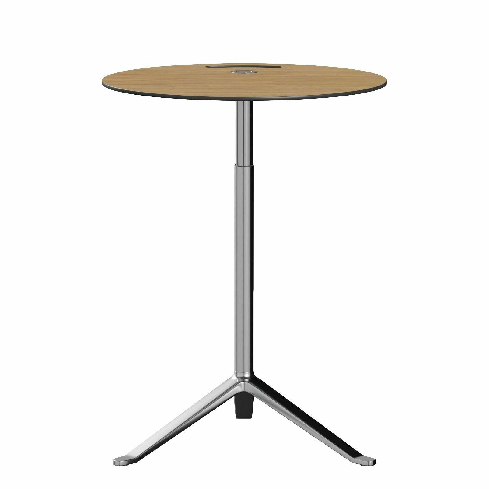 Fritz Hansen - Tisch Little Friend KS 11 Rund Platte Eiche Dreibeingestell Verchromt Höhenverstellbar - 1
