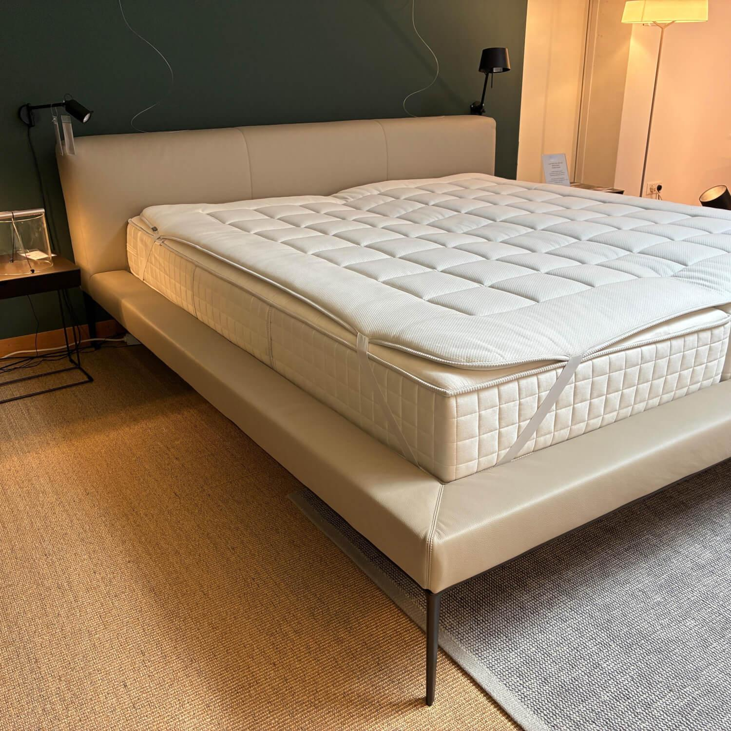 Walter Knoll - Bett Jaan Leder Congress 1367 Beige Inklusive Matratzen Und Topper - 9