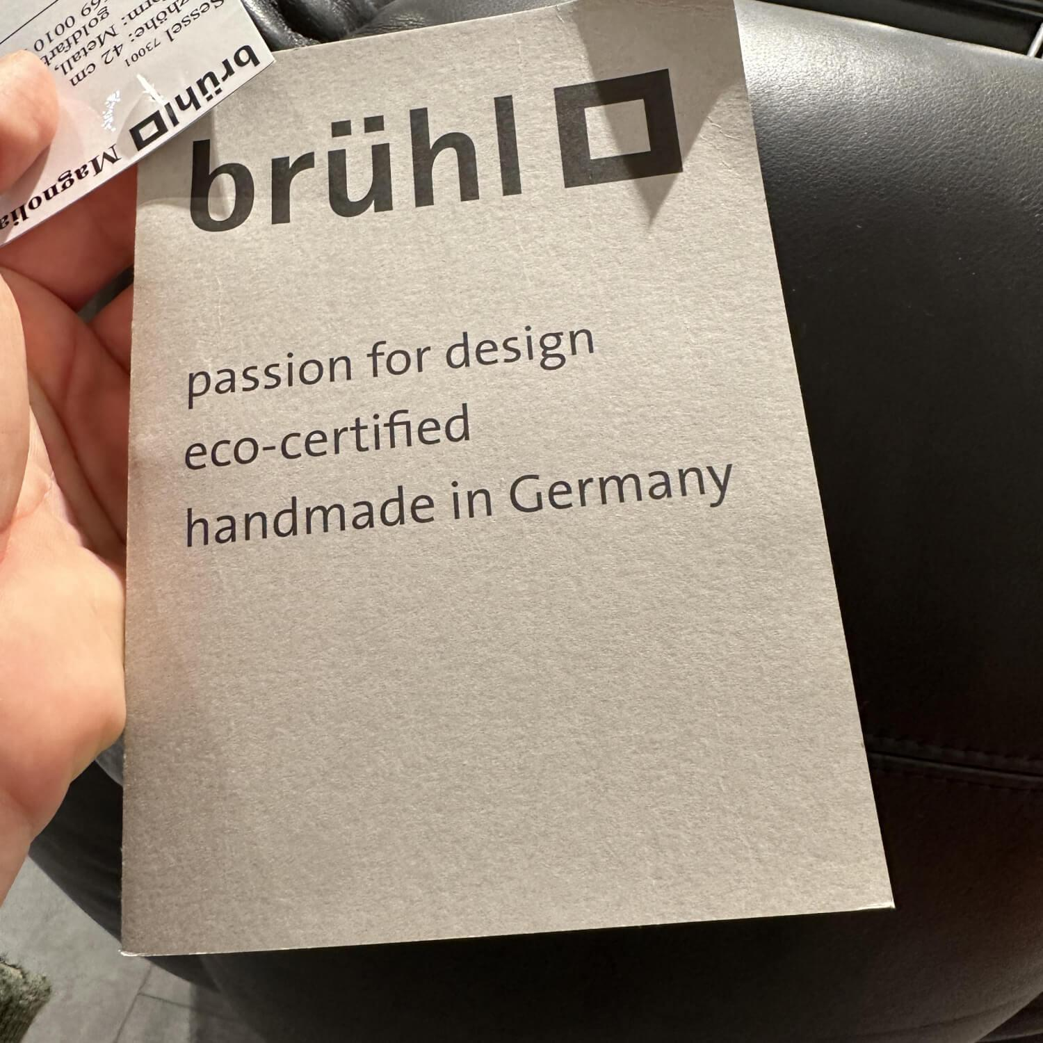 Brühl - Armchair Magnolia 1 Leather 56669 10 Lama Brown Feet Metal Gold-colored Powder-coated - 6