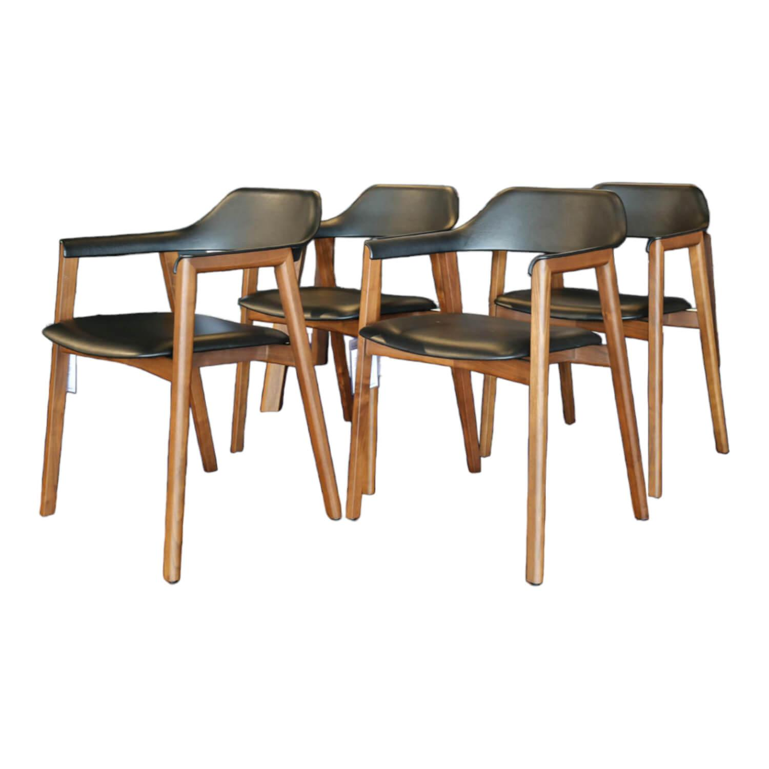 Conde House - 4er-Set Stuhlgruppe Ten Leder Baltique Schwarz - 1