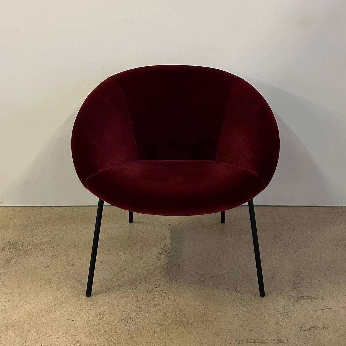 Walter Knoll - Sessel 369 10 Stoff Harald 582 Red Grape Rot Gestell Stahl Matt Schwarz Pulverbeschichtet Mit Filzgleitern - 3