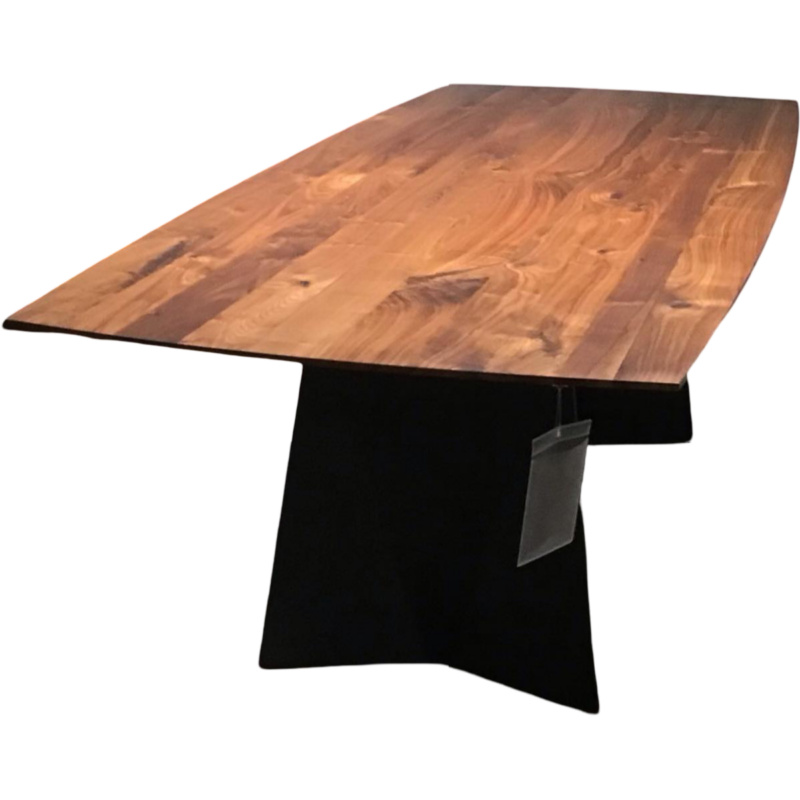 kf furniture - Esstisch 3106N Platte Astiger Nussbaum Schwarz Pigmentiert Wangengestell Rohstahl Schwarz Matt Pulverbeschichtet - 1