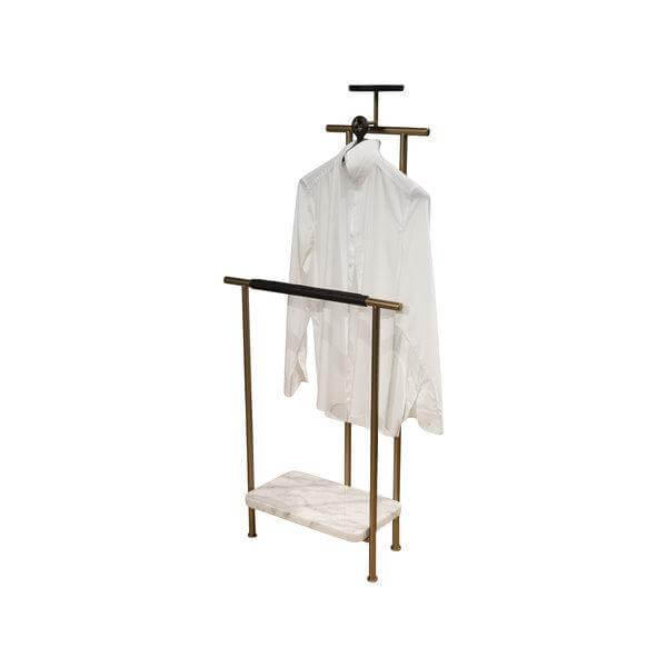 Cassina - Kammerdiener 375 Stay Massiv Esche Gebeizt Gestell Struttura Bronzo Bronze Unteres Regal Mamor Bianco Carrara Lucido Weiß - 2