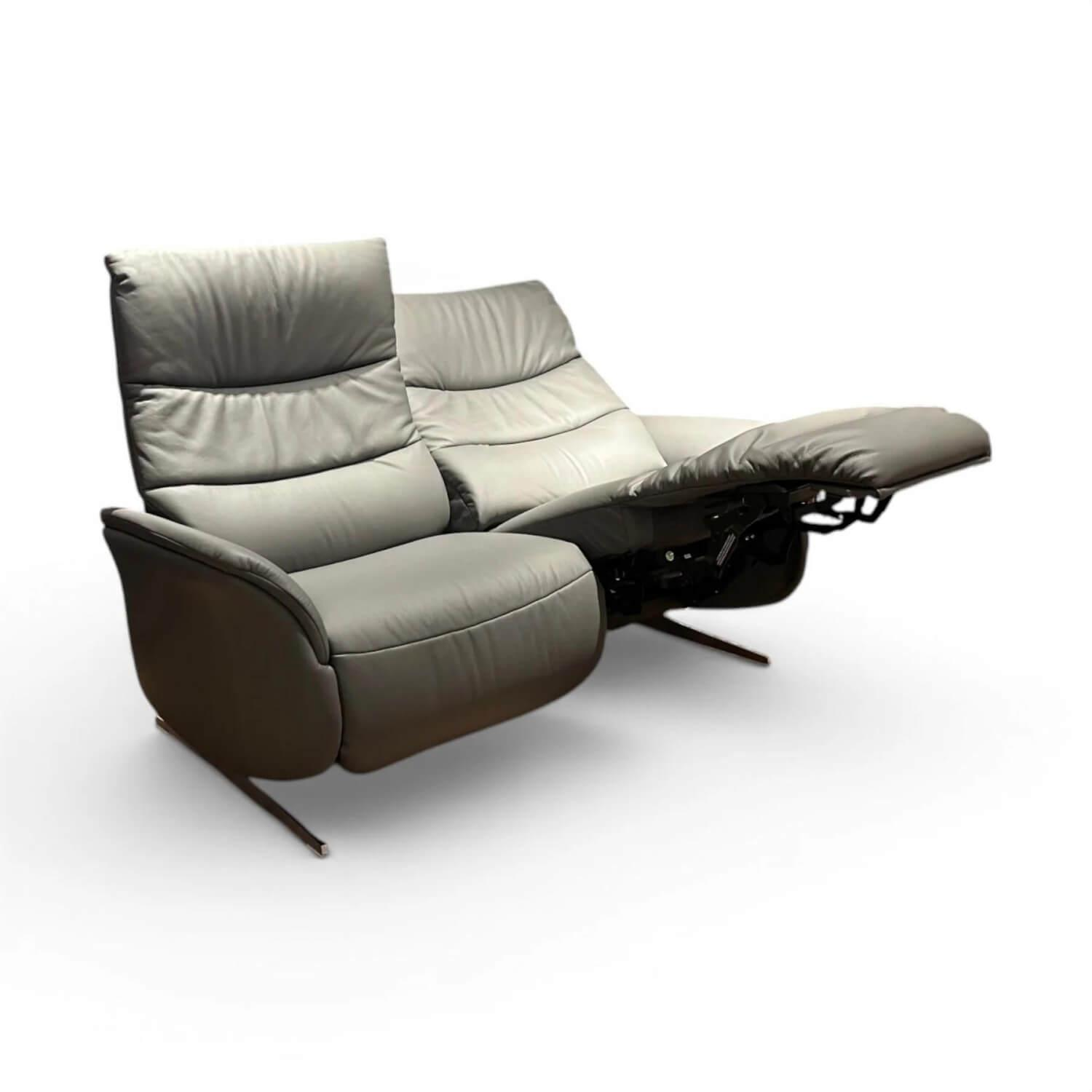 himolla - Sofa 4051 Cumuly Comfort Leder Longlife Rustika Zinn Grau Füße Metall Edelstahloptik Inkl. Elektr. Wall-Free-Funktion Und Herz-Waage - 6