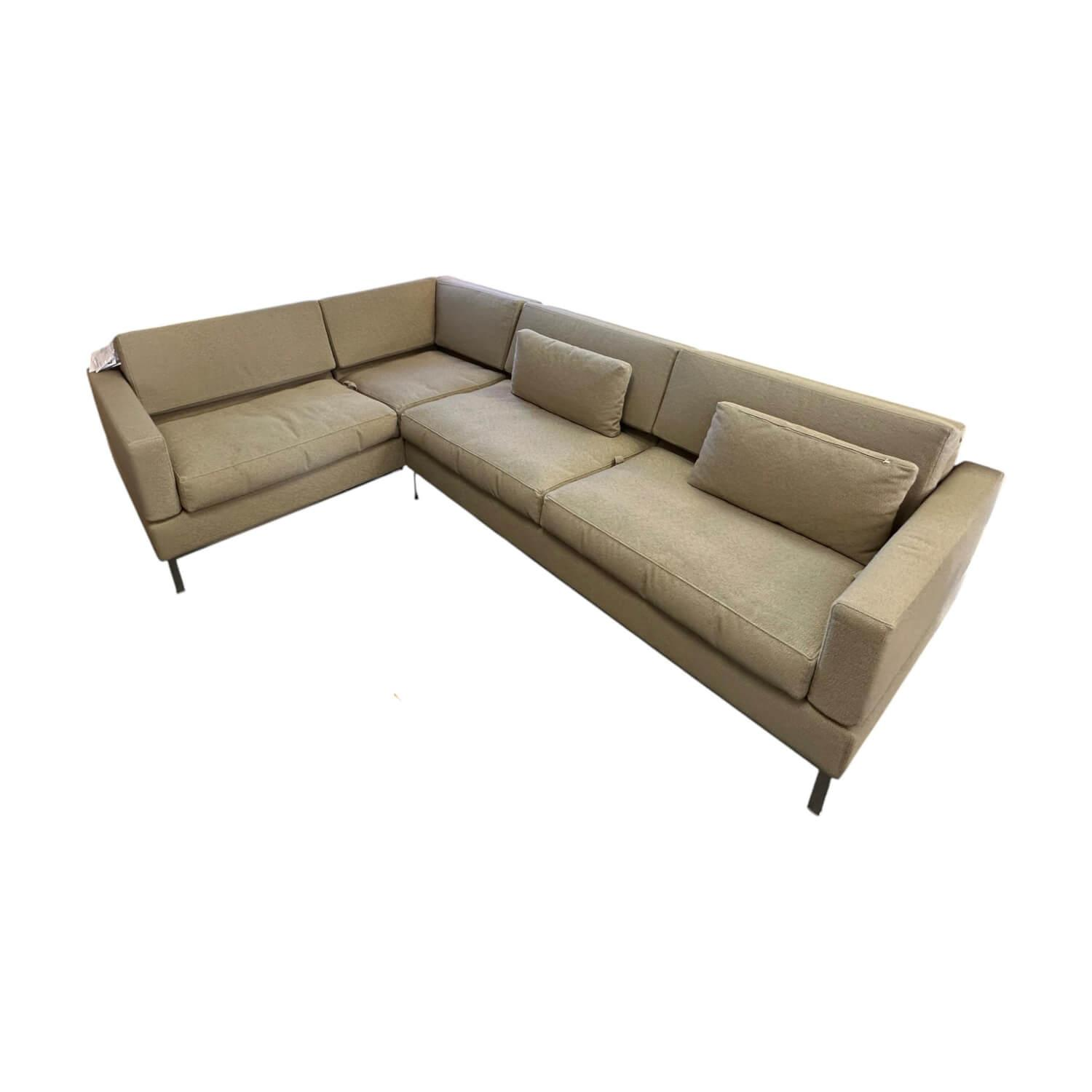 Brühl - Ecksofa Tomo Soft Stoff 3677 020 Grau Braun Füße Metall Glänzend Verchromt Mit Verstellbaren Rückenlehnen - 1