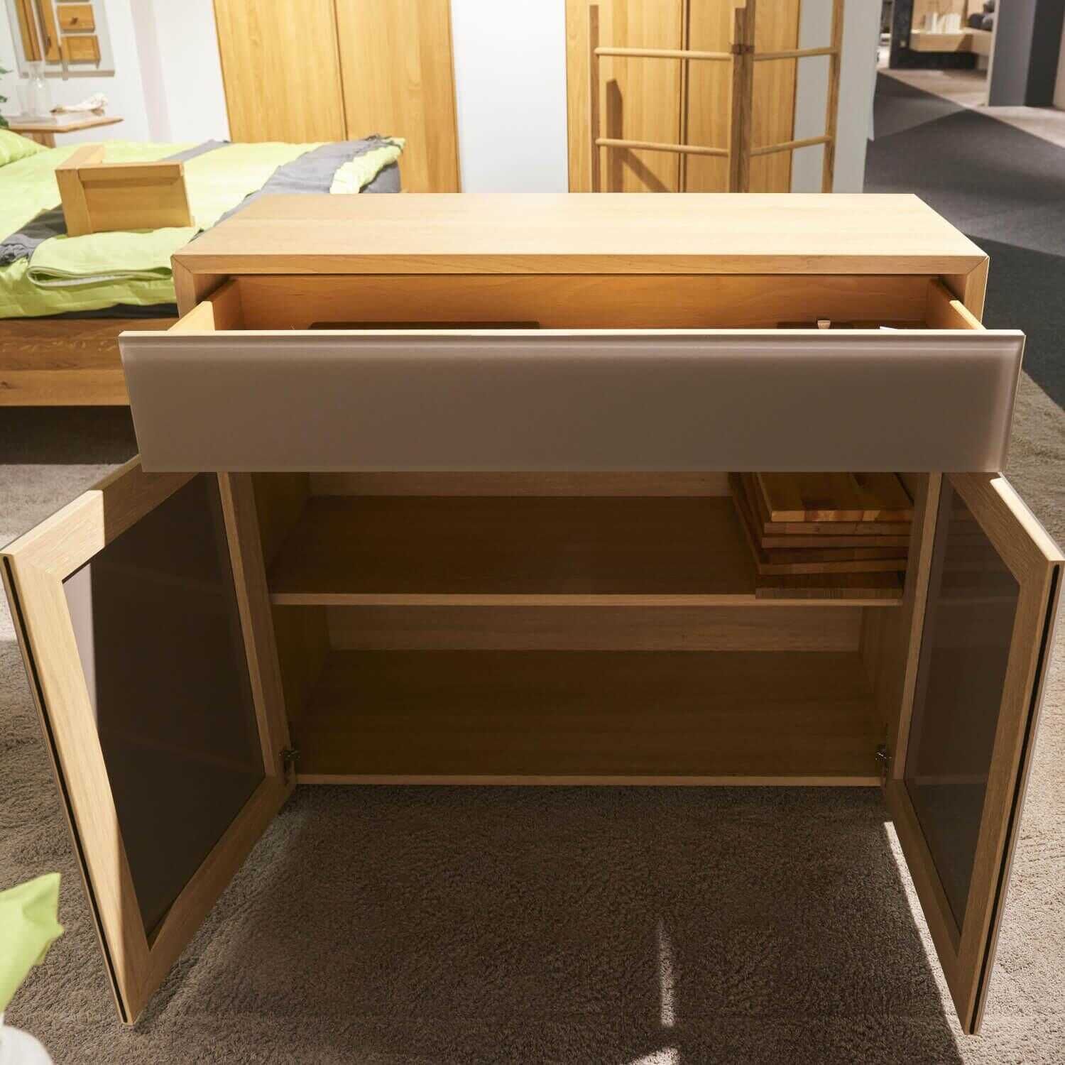 Team 7 - Kommode Lunetto Eiche Weißöl Glas Taupe Matt - 3