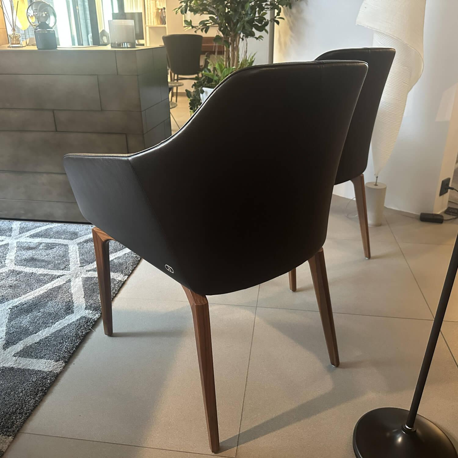 De Sede - 2er-Set Stuhl DS 279 01 Leder Select Café Braun Gestell Nussbaum - 6