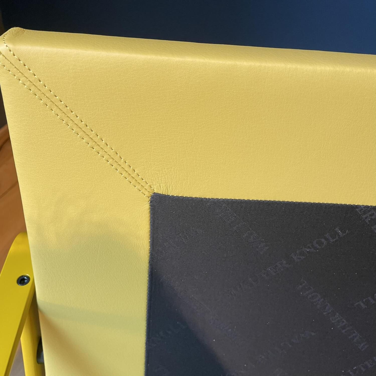 Walter Knoll - Armchair Fabricius Leather 55 Curry Yellow Frame Metal Yellow Lacquered - 6