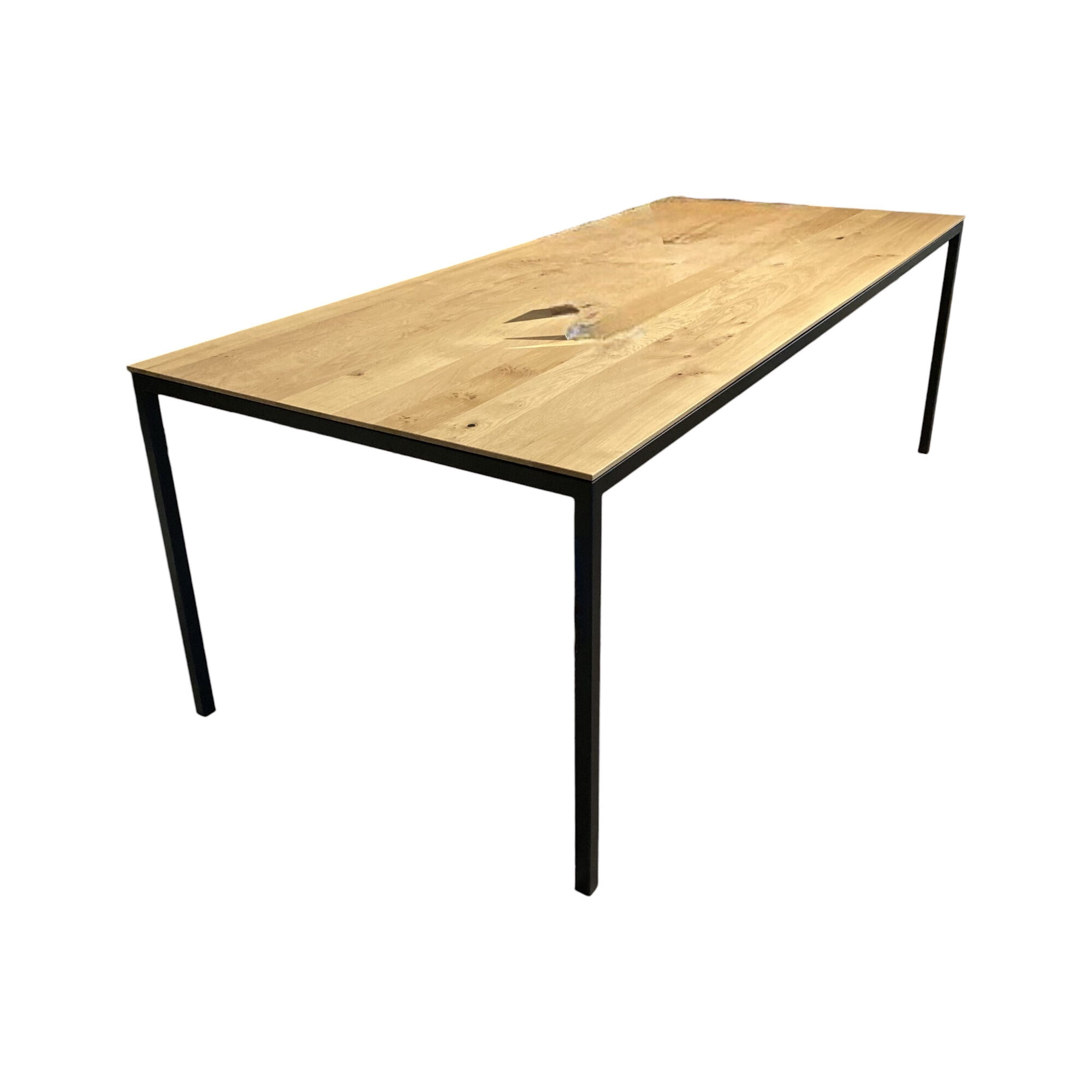 Willisau - Esstisch Dino Platte Eiche Lackiert Gestell Aluminium Schwarz Pulverbeschichtet - 1
