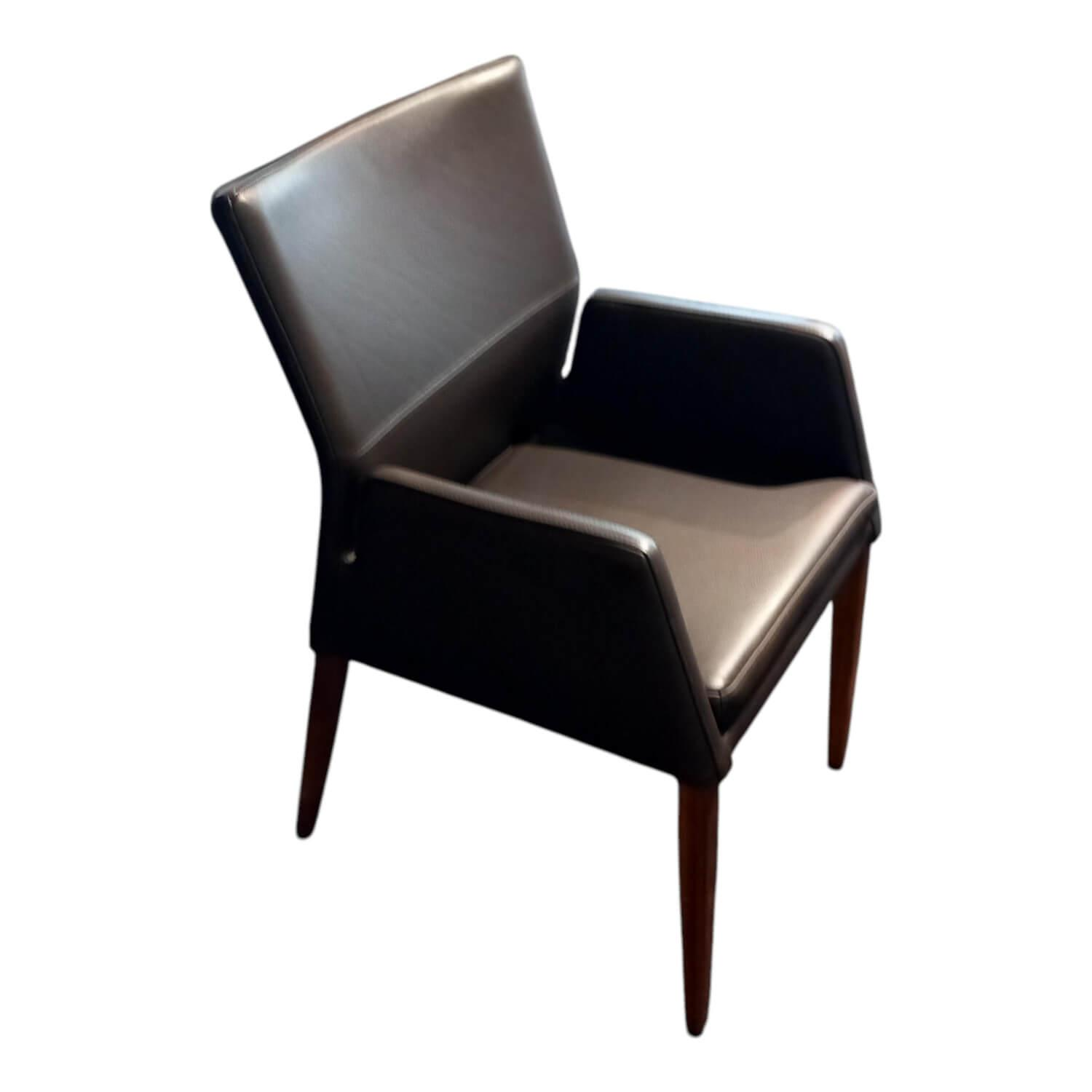 Carega Design - Stuhlsessel Katy 2 Leder Toledo Braun mit Armlehnen - 1