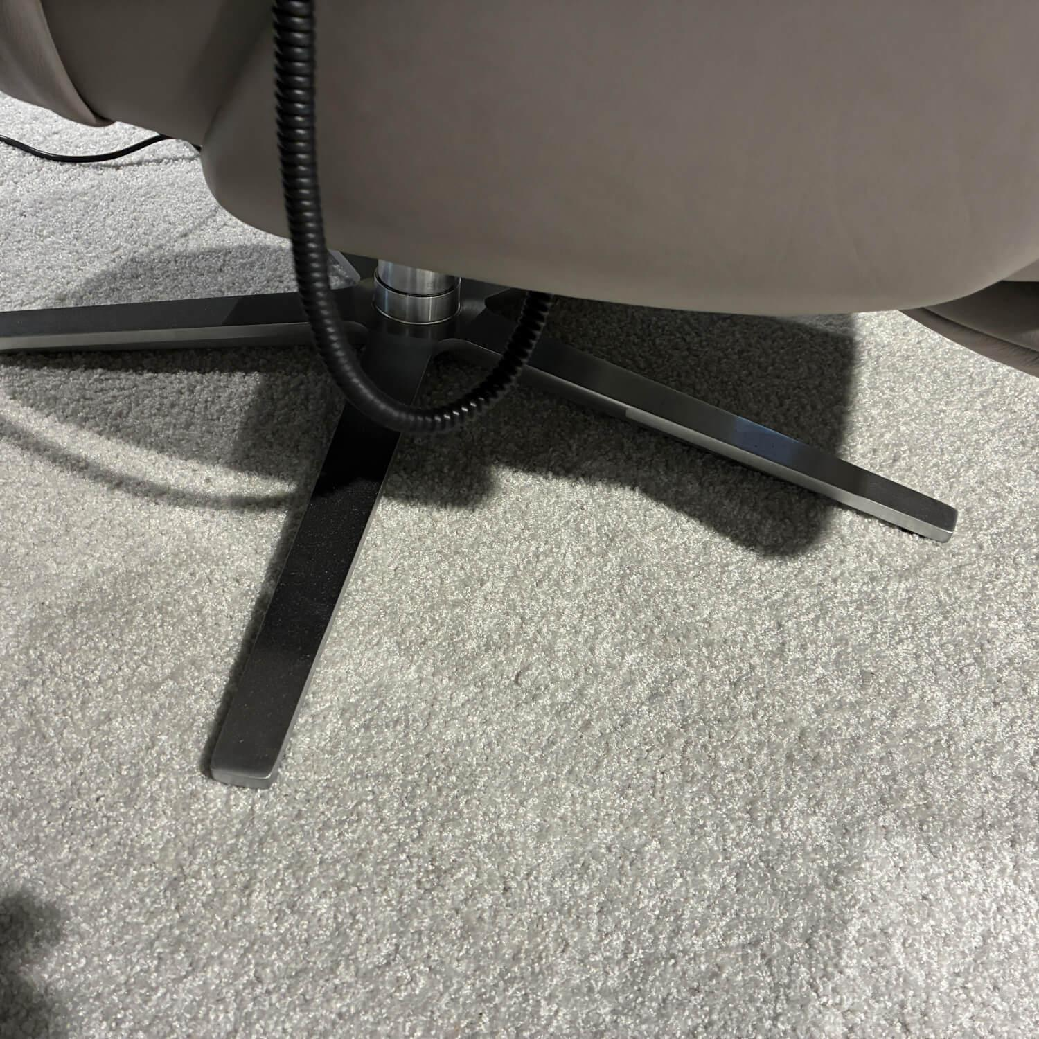 himolla - Sessel Easy Swing 4550 Leder Rustika 24 Lauch Beige Grau Sternfuß Edelstahl Pulverbeschichtet - 7