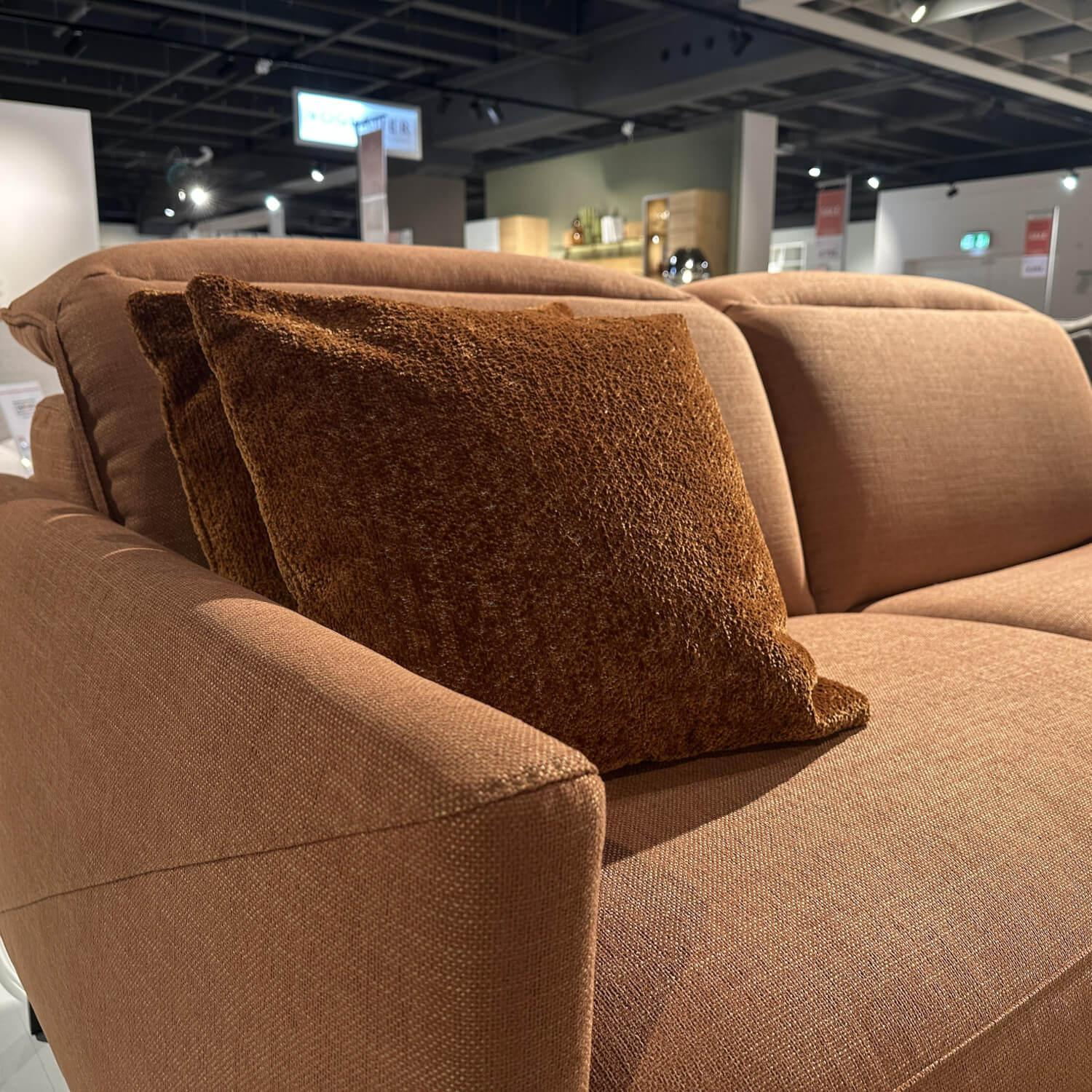 Mondo - Sofa Ensemble Sallin Stoff  Nevio Cognac Füße Schwarz - 6