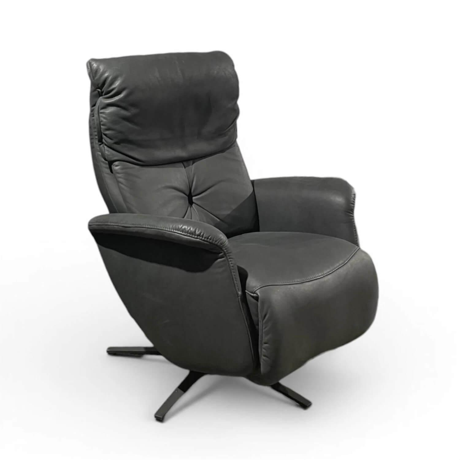 himolla - Sessel 7708 Easy-Swing M Leder Buffalo Bison Schwarz Sternfuß Metall Schwarz Pulverbeschichtet - 5