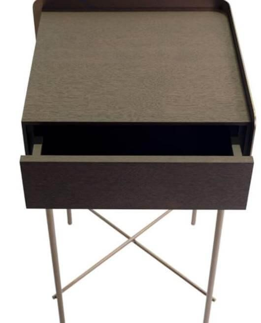 Christine Kröncke - Set of 2 bedside cabinets Bela 39 1 oak wenge veneered frame stainless steel bronze look bronze powder-coated - 3