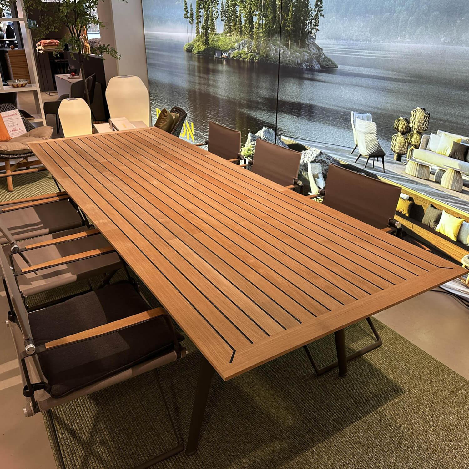 DEDON - Outdoor Sitzgruppe Seax Platte Teakholz Gestell Aluminium Black Pepper Schwarz Pulverbeschichtet - 7