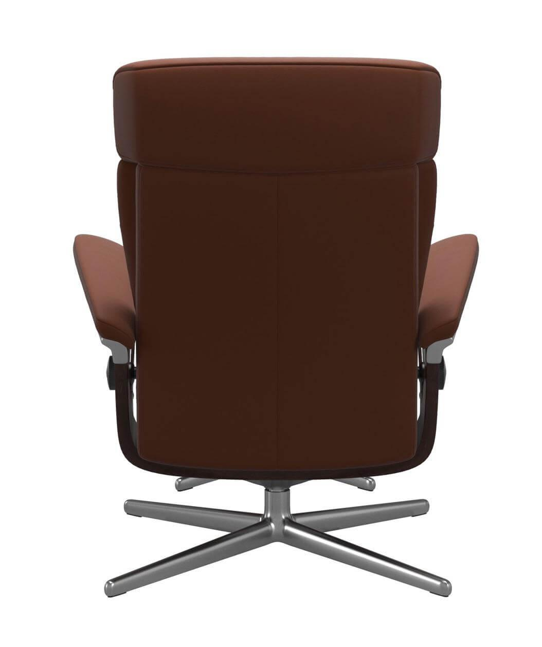 Stressless - Sessel Erik M Leder Paloma 094 33 Espresso Base Cross 40 Alu Holz 03 Braun Mit Hocker - 5