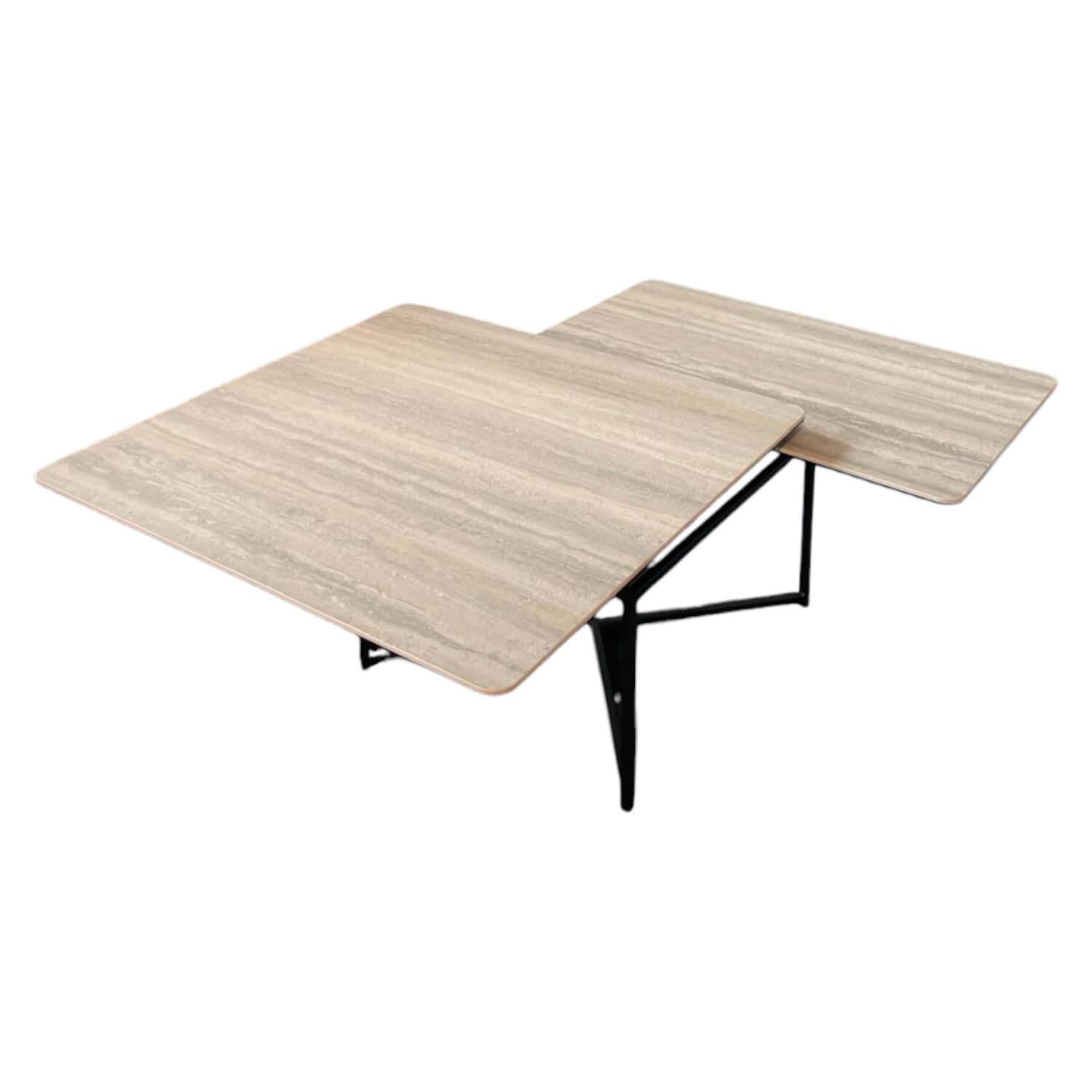 Contur - Couchtisch Cena Tischplatte Keramik Marble Gestell Metall Schwarz - 1