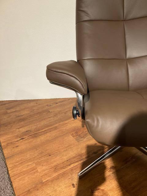 Stressless - Sessel David Cross Bezug Leder Paloma 094  Espresso 09433 Braun Füße Metall Inklusive Hocker - 10