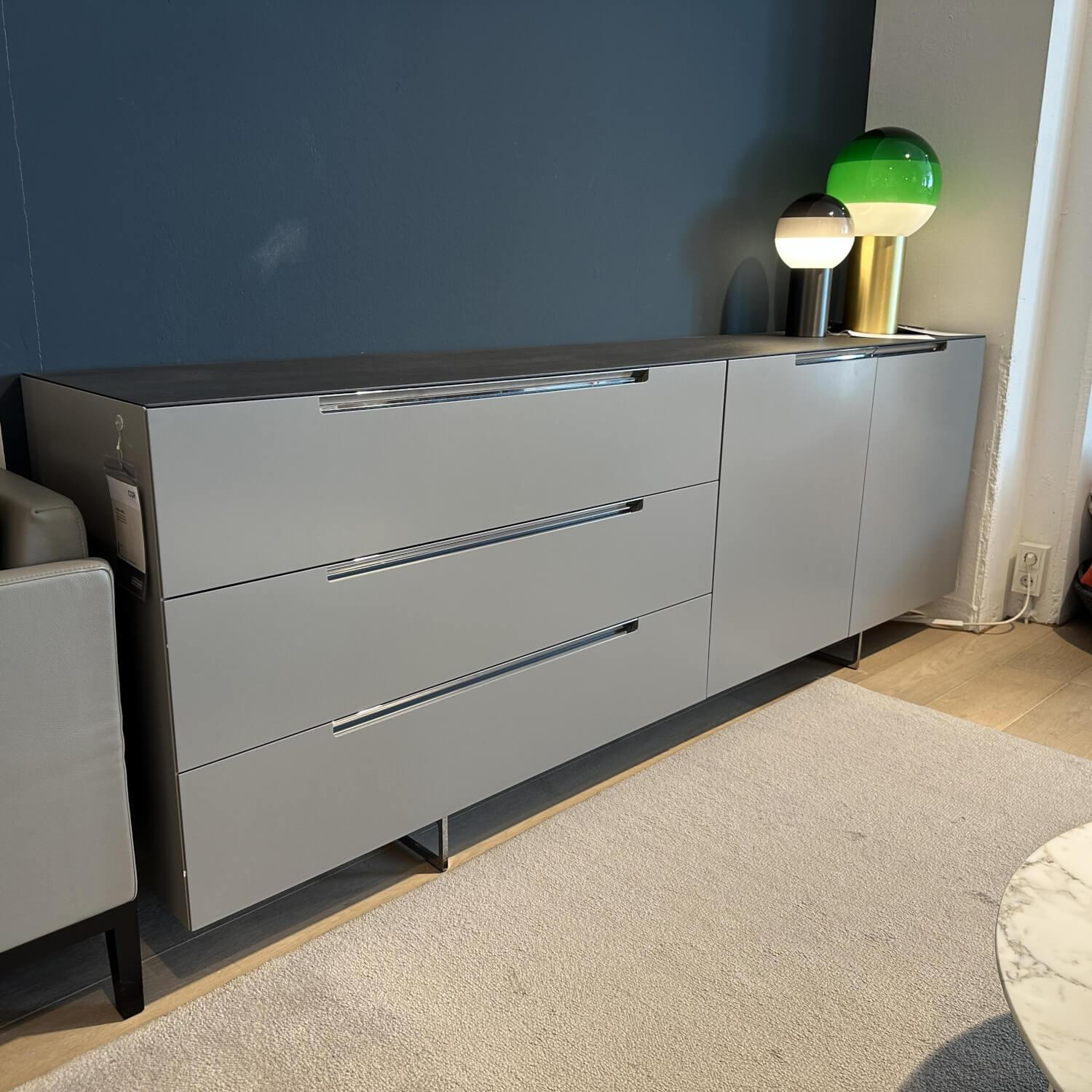 Interlübke - Sideboard Mell Mattlack Grau Flintgrau M24 Platte Esche Achat B73 - 5