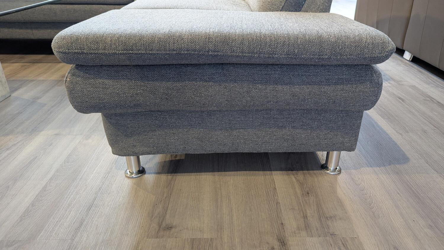 Arco - Ecksofa Chronos Stoff Medusa Rauchblau Grau Blau Metallfuß M01 Poliert Armlehne Klappbar Inklusive Kopfstütze - 6