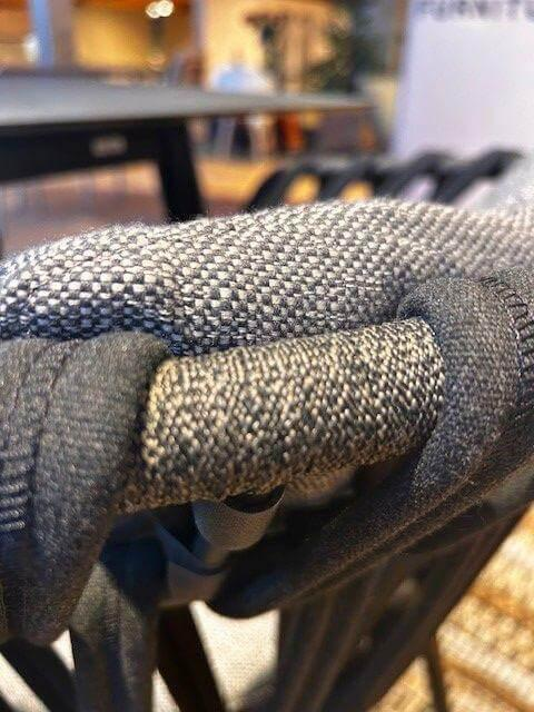 Eigene Herstellung - Varaschin  / Essgruppe Tisch Elisse HPL mit 4er-Set Stuhl Emma Stoff Grau Nero - 6