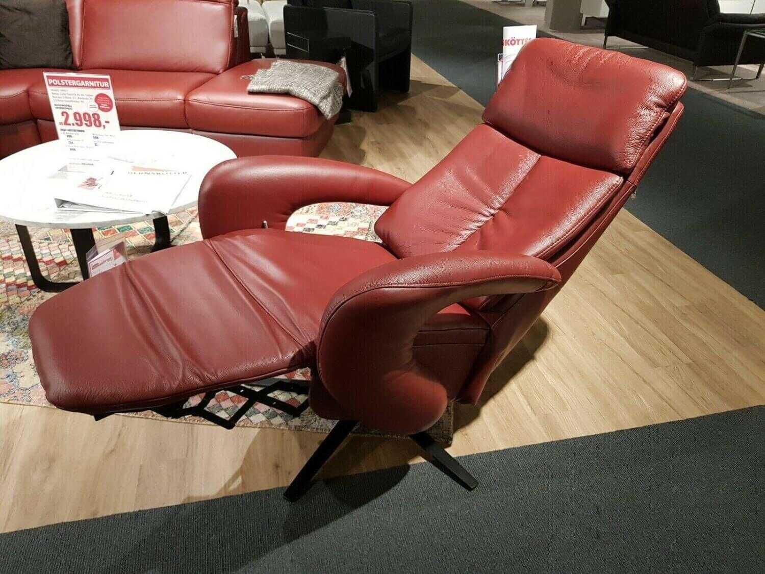 Hukla - Relaxsessel Hukla ER02 Leder Credo Barolo Rot - 3