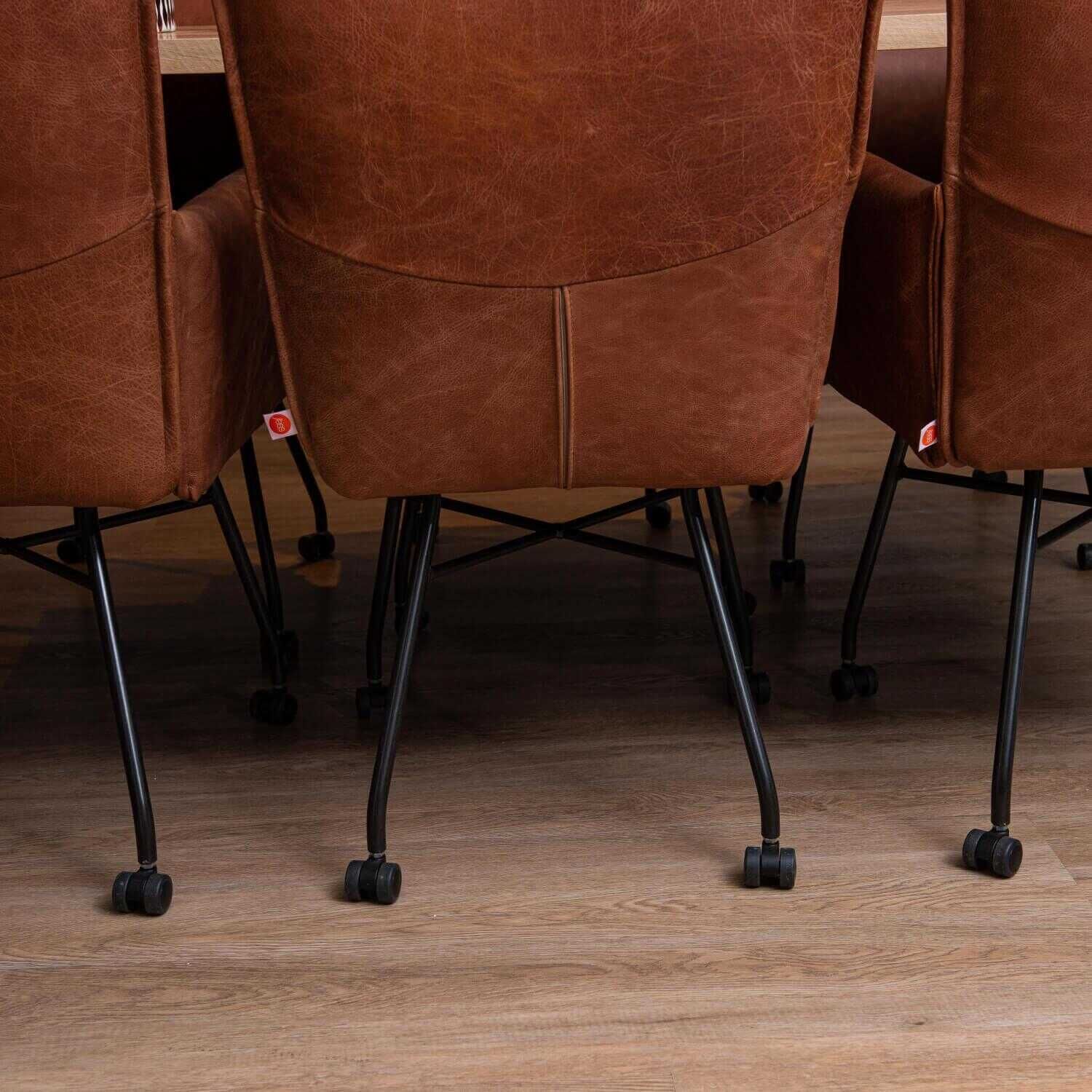 Jess - 2er-Set Stuhl Sanne Leder Bonanza Braun - 2