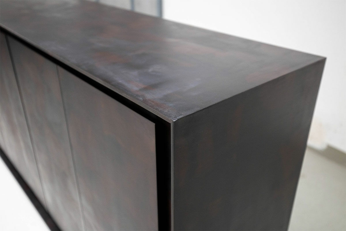 Capo D'Opera - Sideboard Privacy Toccaferro Hippie Anthrazit-Braun Innen Grün-Gelb - 2