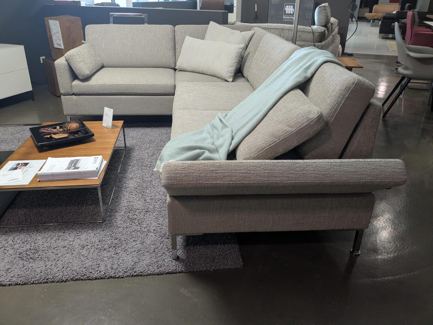 Brühl - Ecksofa Alba Stoff36 0045 Creme Füße Verchromt mit Verstellfunktionen - 4